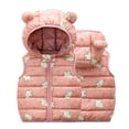 thumbnail image 7 of Baby Toddler Down Cotton Vest for Girls Boys 9M-5Y Hooded Winter Fall Outwears Bear Ear Jackets with Zipper Cartoon Printing Sleeveless Vest, 7 of 7