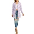 thumbnail image 4 of Cueply Womens Cardigan Long Sleeve lightweight Striped Open Front Casual Button Loose Knit Sweater, 4 of 6