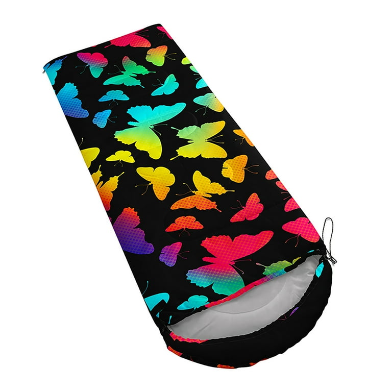 Hosima camping sleeping bag,Butterfly Series Rainbow Sleeping Bag