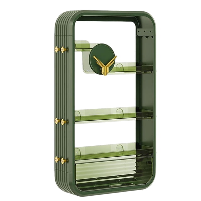 Soporte para Tocador de Baño, Carrito de , Organizador Multiusos de 4 Capas, Ganchos Colgantes de Joyería, Estante de Almacenamiento de Artículos Verde Baoblaze Estante de almacenamiento de baño