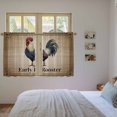 thumbnail image 3 of Early Rooster Kitchen Curtains 45 Inch Length, Brown Spring Farmhouse Vintage Chicken Tiers Curtains for Bathroom Bedroom Cafe, Light Filtering Small Window Treatment Short Drapes 2 Panels 42"Wx45"L, 3 of 8