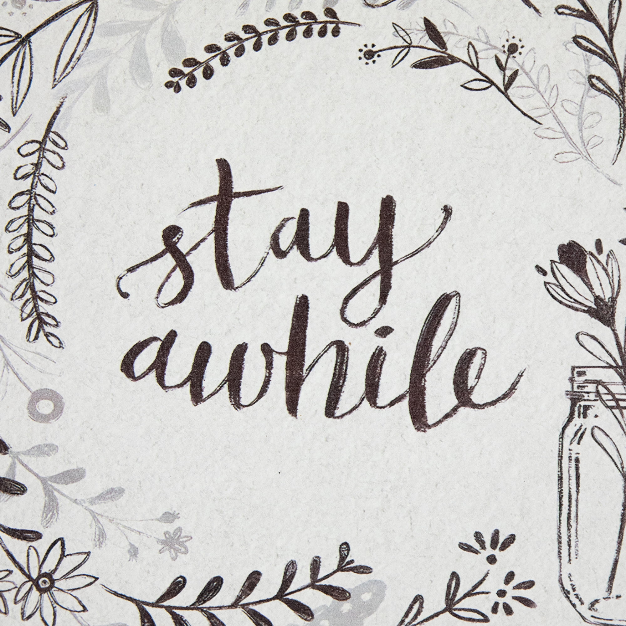 Northlight Floral Stay Awhile Framed Wall Sign - 11.75"