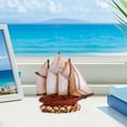 thumbnail image 5 of FeiFu Nautical Boats Models Resin Decor Mediterranean-Inspired Shelf Accents Hand-Painted Miniature Ship Crafts Vintage Home Accents, 5 of 5