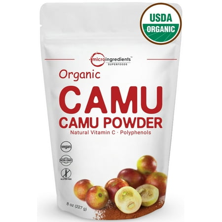 Micro Ingredients Peruvian Pure Organic Camu Camu Powder, (Natural Vitamin C Powder), 8 Ounce, Non-Irradiated, Non-Contaminated, Non-GMO and Vegan