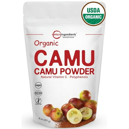 - Micro Ingredients Peruvian Pure Organic Camu Camu Powder, (Natural Vitamin C Powder), 8 Ounce, Non-Irradiated, Non-Contaminated, Non-GMO and Vegan Friendly.