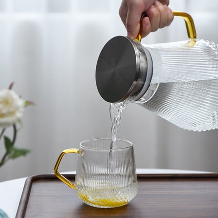 SEWCHICS Water Pitcher Glass Assorted Color 1Pc 4.52X4.52X8.06in