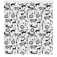 thumbnail image 3 of Ambesonne Tribal Shower Curtain, Pattern Animal, 69"Wx84"L, Black and White, 3 of 3