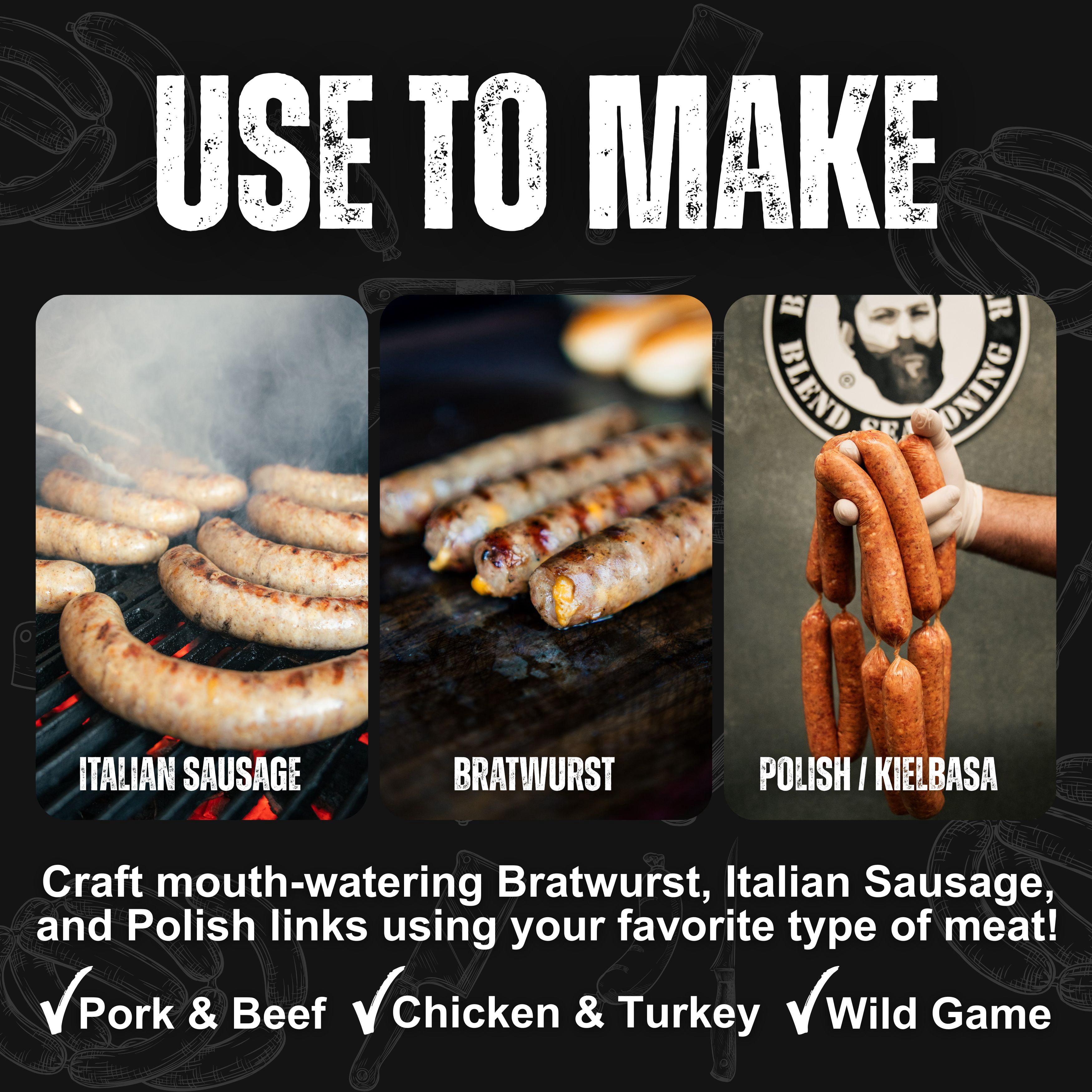 The Bearded Butchers Natural Hog Casings 32-35mm, Edible Sausage Casing for 25-30 lb Meat, Pre-Flushed, Resealable Bag