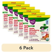 (6 pack) Parent's Choice Organic Stage 2 Baby Food Apple, Strawberry, Carrot & Quinoa, 4 oz Pouches, 4 Pack