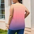 thumbnail image 4 of Mlqidk Womens Plus Size Tops Summer Casual Going Out Tunics Deep V Neck Sleeveless Gradient Graphic T-Shirt 4x-5x Tunics Blouses Pink 4XL, 4 of 5