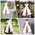 thumbnail image 5 of White Hair Veil Polyester Bachelorette Pearl Bride Hairclip Bridal Headband Bowknot Bridesmaid Favors Tulle Short Wedding Veils, 5 of 6