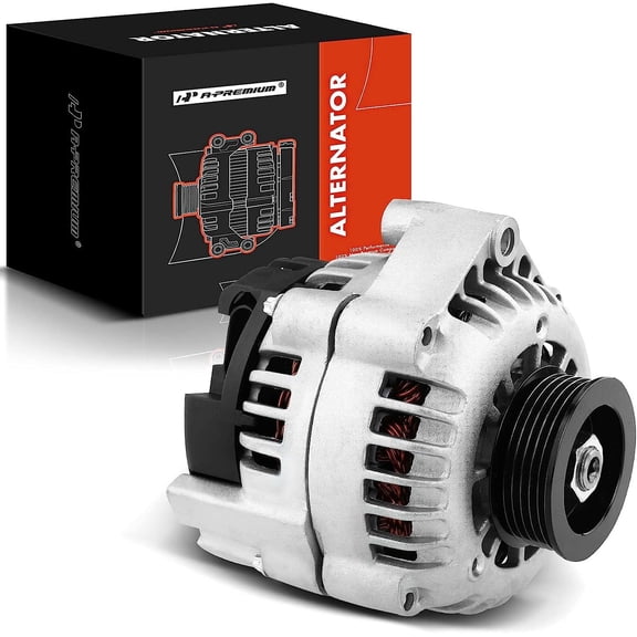 A-Premium Alternator Compatible with Chevrolet S10 1998 1999 2000 2001 2002 2003 & GMC Sonoma 1998-2003 & Isuzu Hombre 1998-2000 L4 2.2L 12V 100Amp CW 6-Groove Pulley Replace# 8104640850 400-12107