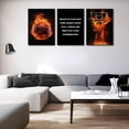 thumbnail image 3 of 3Pcs Basketball Canvas Wall Art Inspirational Sport Theme Painting Picture Wall Decor flame Basketball Motivational Quotes Poster Print Artwork for Gym Teen Boys Room Decortion 12x16in Und, 3 of 7