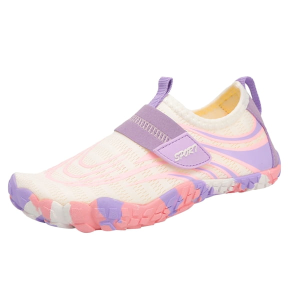 GPOECD Kids Hiking Shoes Barefoot Five-Toe Water Shoes for Beach Swimming Snorkeling Outdoor Lightweight Sports Sandals for Youth Girls Sneakers Purple,27