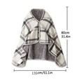 thumbnail image 6 of Fleece Wearable Blanket, Plaid Lap Blanket Comfy Poncho Throw with Buttons for Bed Sofa Office, Women's Warm Shawl Wrap Open Front Poncho Cape Color Block Shawls Winter Cardigan Wrap,31" x 51”, 6 of 6