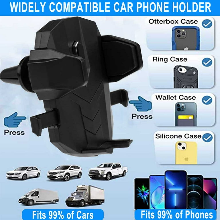 TOPK Car Phone Holder, 2023 Upgraded Phone Holder for Car with Hook Clip  Air Vent Car Mount 360° Rotation Universal Mobile Phone Mount