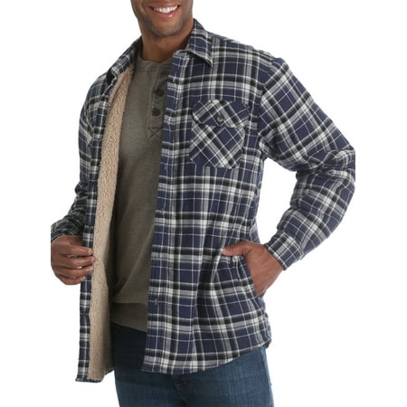 Wrangler - Wrangler Big Men's Long Sleeve Sherpa Lined Flannel Shirt ...