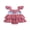 Red, variant on Cenuakty Newborn 0-18M Girls Independence Day Romper Dress Flying Sleeve Square Neck Star Flag Embroidery Plaid Bodysuit
