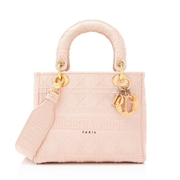 Pre-Owned Dior Embroidered Lady D-Lite Medium Tote