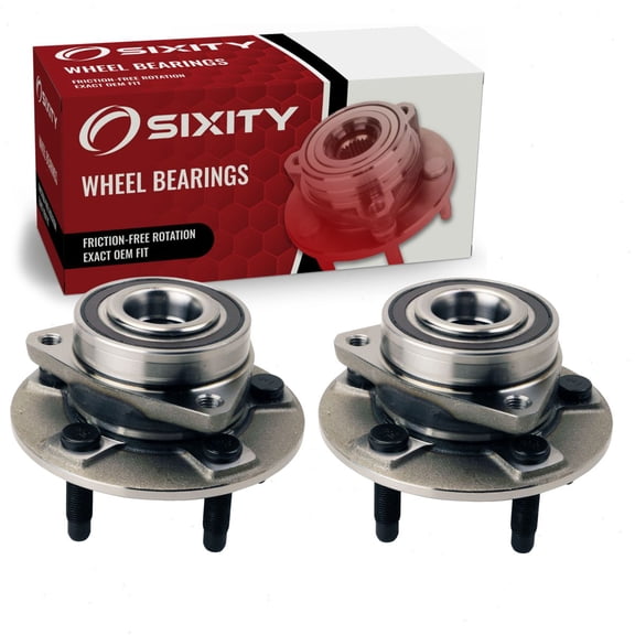 Sixity Auto 2 pc 513282 Front/Rear Wheel Bearing Hub Assembly compatible with Cadillac CTS 2008-2019, XTS 2018-2019, for Chevy Camaro 2010-2015, Impala 2018-2020 - 5 Lug w/ ABS