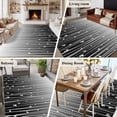 thumbnail image 5 of 5'x8' Area Rugs, Black Flower Indoor Outdoor Area Rug for Living Room Bedroom, Geometric Stripes Gradient Simple Branch Washable Bathroom Rugs Kitchen Floor Carpet Mats Home Decor Aesthetic, 5 of 8