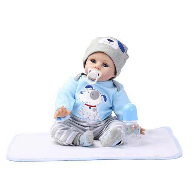 Muñeca Renacida 22' Sunnimix Cuerpo de Silicona Articulada con Biberón Chupete Manta