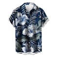 thumbnail image 2 of TMOYZQ Men's Button Down Short Sleeve Hawaiian Shirt Lapel Collar Tropical Printed Casual Bowling Shirts Summer Hawaii Holiday Vacation Shirt, 2 of 3