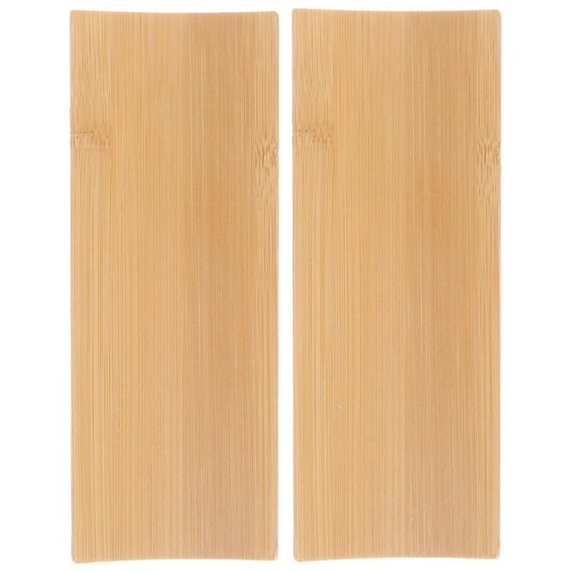Bamboo Sushi Plate Set Practical Sushi Board For Special Parties Orange Color Rectangular Shape 2Pack