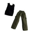 thumbnail image 4 of 1/12 pantalones de muñecas y ropa superior vestida de cosplay mini pierna ancha pantalón largo para figuras de acción masculina de 6 pulgadas con chaleco, 4 of 9