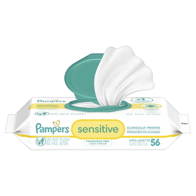 Toallitas húmedas para bebé Pampers Sensitive hipoalergénicas, 56 unidades