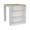 White + Light Oak#2, variant on Kitchen Carts, Kitchen Island Dozza, Three Shelves, Dark Brown Finish, Dark Brown Kitchen Islands,Particle Board Metal Kitchen Carts, Furniture Dining Furniture Kitchen Islands & Carts