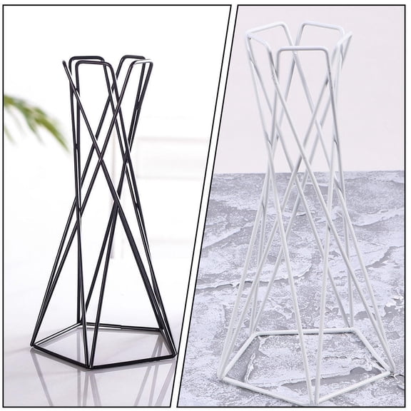 ELAYARD Set of 2 Black Hollow Iron Flower Stands, Stylish Plant Display Racks for Home, Office, Indoor Garden Decoration