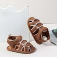 thumbnail image 4 of NOLDARES Baby Boys Girls Squeaky Sandals Summer Closed-Toe Anti-Slip Rubber Sole Toddler First Walkers Shoes(Brown,5), 4 of 9