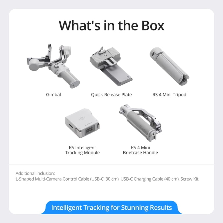 DJI RS4 Mini Combo Gimbal Stabilizer for Camera w/ 128GB Card+2Y