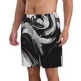 thumbnail image 2 of Pofeuu Fluid Black White Paint Swirls Prin Men's Swim Trunks Quick Dry Bathing Suit Swimming Board Shorts Mesh Lining Beach Swimwear-Medium, 2 of 6