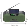 thumbnail image 5 of Radio de emergencia verde, manivela Solar de 5000mah, Radio portátil Am/fm/noaa Sos con linterna y lámpara de lectura, cargador de teléfono móvil, 5 of 5