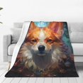 thumbnail image 4 of Salouo Cartoon Pattern Corgi Print Bed Blankets,Flannel Blanket Comfortable Air Conditioning Blanket Lightweight Blanket for Sofa Bed Travel & Couch -50"x40", 4 of 8