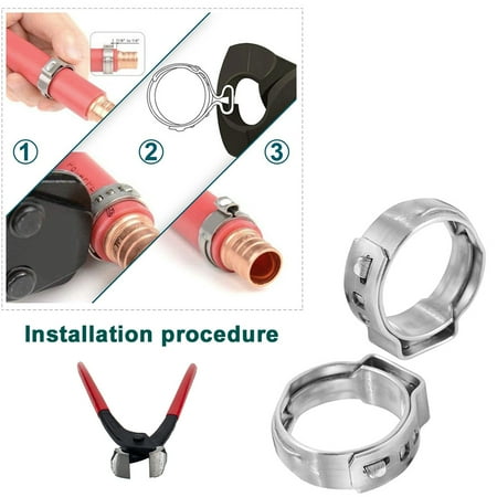

Stainless Steel Single Ear Hose Clamps Pinch Clamp Kit for Securing Pipe Hoses