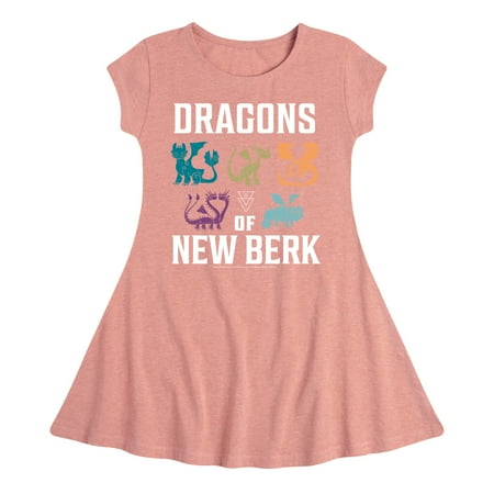 

How to Train Your Dragon - Dragons Of New Berk - Toddler And Youth Girls Fit And Flare Dress