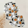 thumbnail image 6 of Cute Pajamas for Women Set Halloween Graphic Print Button V Neck Shorts Sleeve Loungewear Loose Fit Lightweight 2 Piece Outfits Sleepwear Sets, 6 of 6