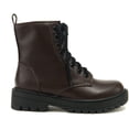 thumbnail image 1 of Soda Women Combat Army Military Motorcycle Riding Platform Lug Boots Side Zipper FIRM-S Dark Brown 8.5, 1 of 4