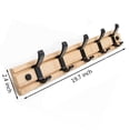 thumbnail image 3 of Coat Rack Wall Mount With Movable 5 Metal Hooks, Wooden Coat Rack Farmhouse Coat Hangers for Coat Hat Towel Purse Robes Mudroom Bathroom Entryway, 3 of 8