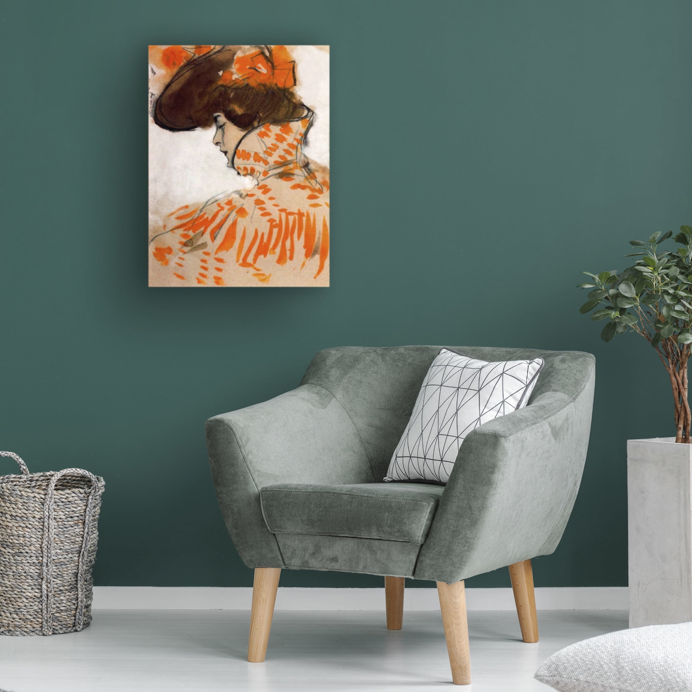 Canvas Wall Art - Vintage Lavoie 'Busto e Dama Ramon Casas 1900' Wall Art for Living Room, Bedroom, or Office Décor by Trademark Fine Art - 24 x 32 Inches