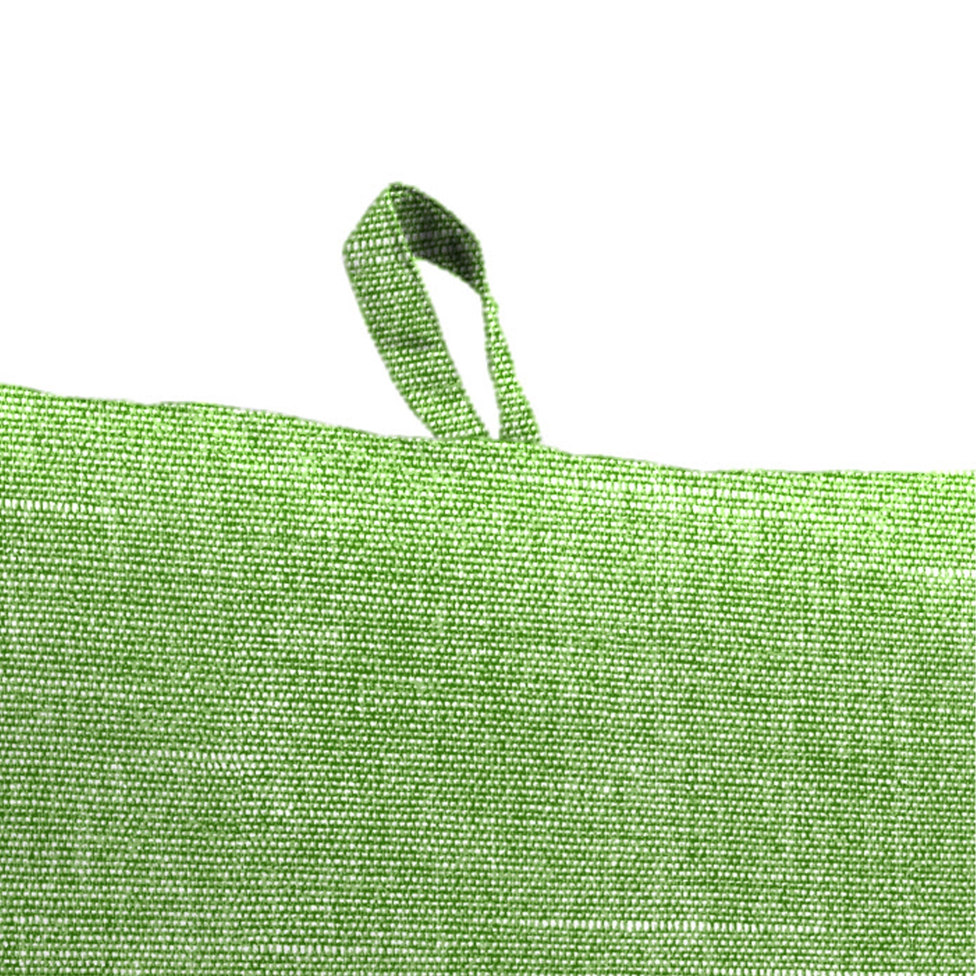 Jordan Manufacturing 44" x 21" Tory Palm Green Crosshatch Rectangular Outdoor Chair Cushion with Ties and Hanger Loop