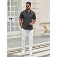 thumbnail image 5 of RICHCOIN Short Sleeve Mens Dress Shirts Casual Solid Shirts for Men Button Down Business Shirt, 5 of 7