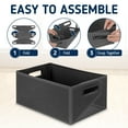 thumbnail image 5 of Starplast Collapsible Decorative Plastic Storage Bins, Set of 3, Grey, 5 of 10
