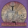 thumbnail image 2 of Girl's Star Wars: The Mandalorian The Child and Mando Radiating Lines Graphic Tee Purple Berry Large, 2 of 4