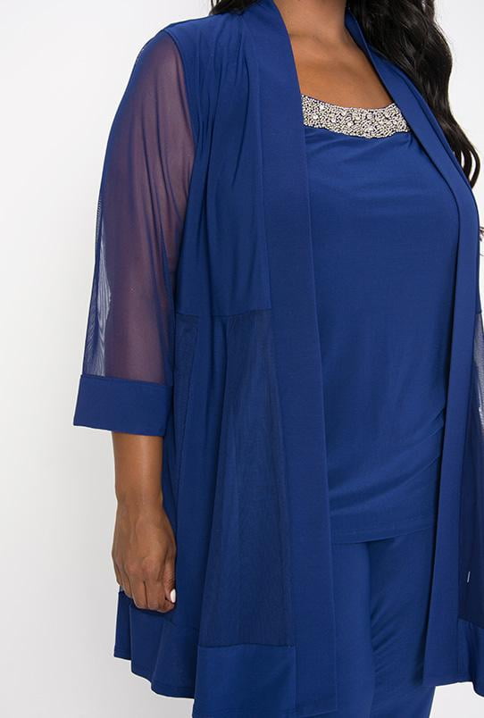 royal blue pants suit plus size