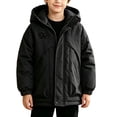 thumbnail image 2 of ITSAME Boys Hooded Winter Thick Coat Full Zip Warm Outdoor Windbreaker Jacket with Pockets Black Size 8, 2 of 7