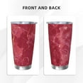 thumbnail image 3 of Fotbe Abstract Red Marble Pattern 20 oz Tumbler Stainless Steel Vacuum Insulated Coffee Ice Cup Double Wall Travel Flask Leak-proof Coffee Cup-Straw Three-piece Set, 3 of 8